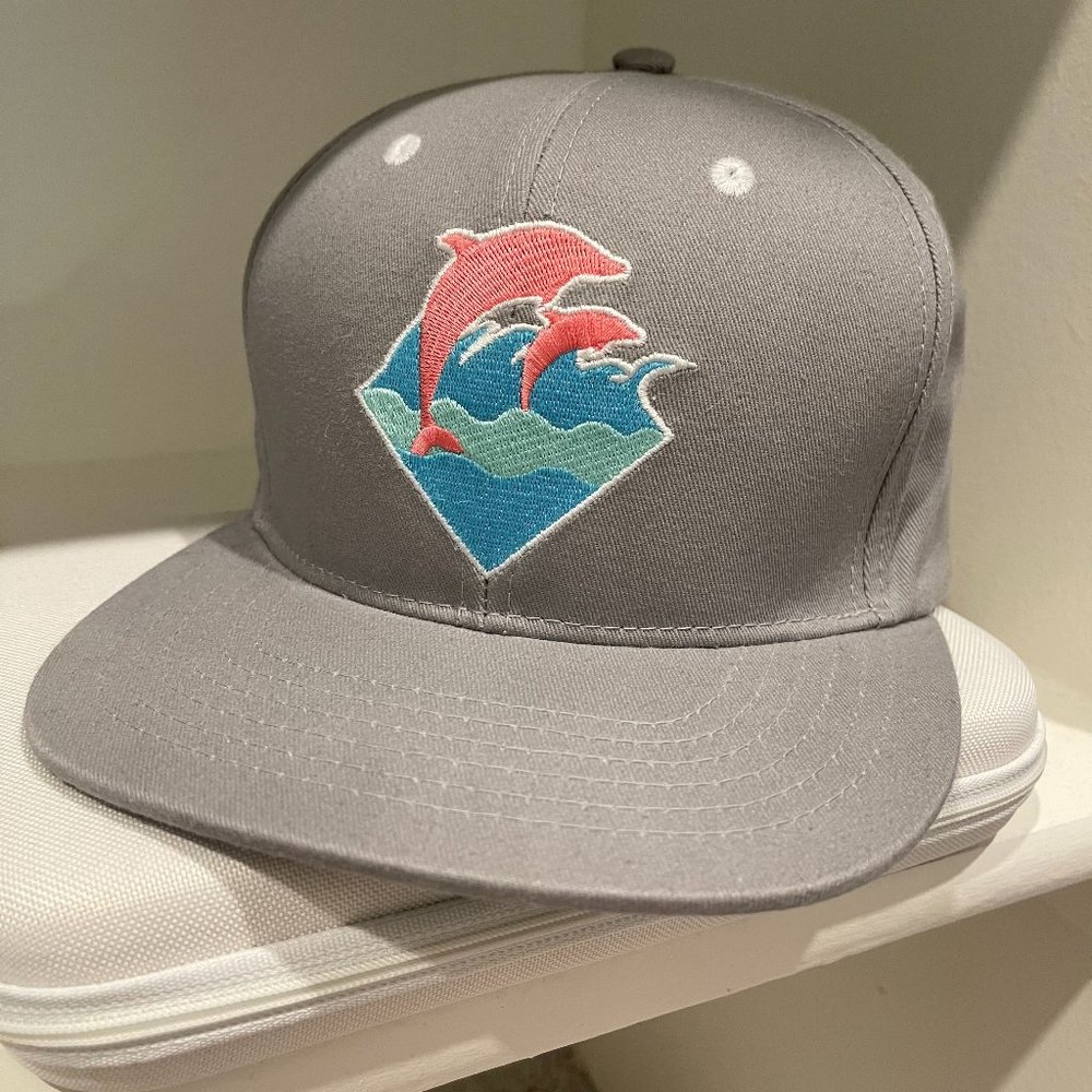 Pink Dolphin Waves Snapback Hat